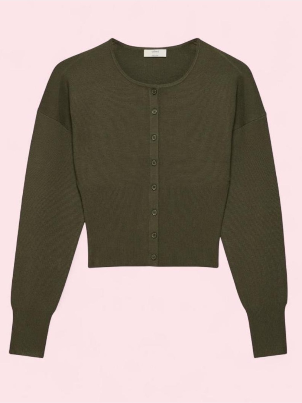 Aritzia Wilfred Olive Button-Front Cropped Cardigan Sweater Like New! 💚